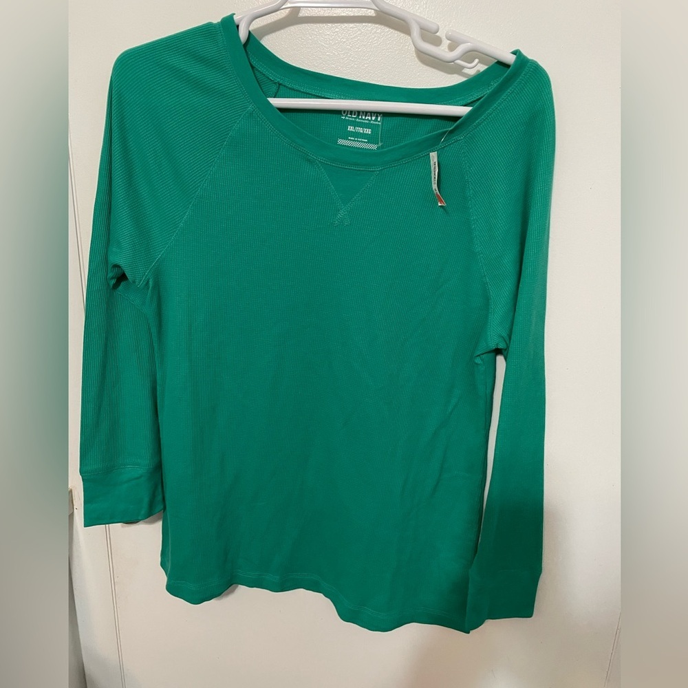 Old Navy long sleeve Dreamy green thermal undershirt base layer pullover shirt